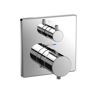TOTO TBV02404U SQUARE THERMOSTATIC MIXING VALVE WITH TWO-WAY DIVERTER SHOWER TRIM