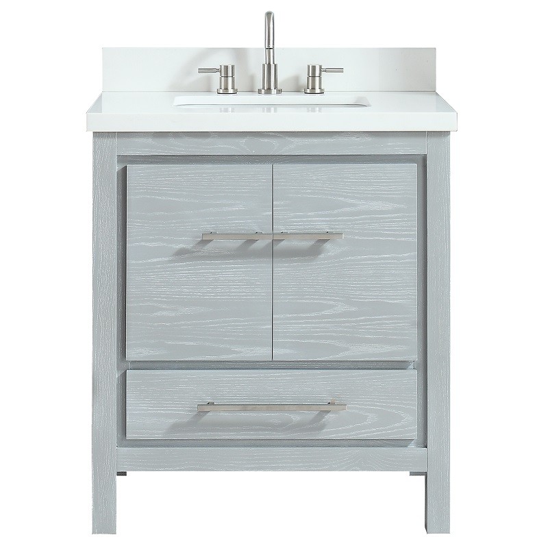 AVANITY RILEY-VS31-SSG RILEY 31 INCH VANITY COMBO IN SEA SALT GRAY WITH WHITE ENGINEERED STONE TOP