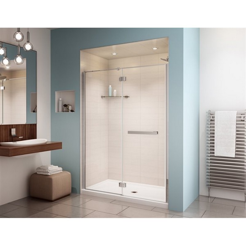 FLEURCO PJ39-40 PURA 39 W X 75 H INCH IN-LINE DOOR AND FIXED PANEL WITH GLASS TO GLASS HINGES AND 1/4 INCH CLEAR GLASS