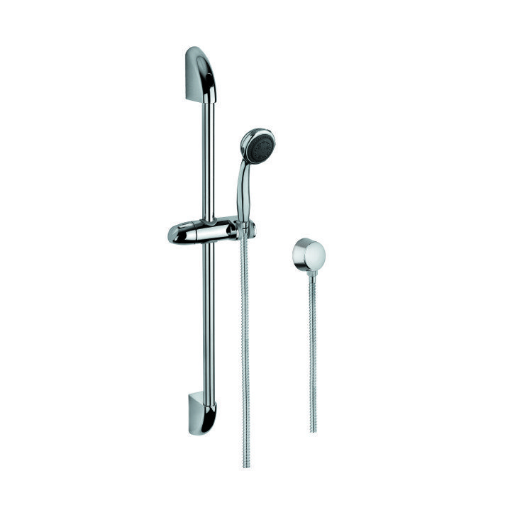 GEDY SUP1043 SUPERINOX CHROME SHOWER SOLUTION WITH HAND SHOWER, SLIDING RAIL, AND WATER CONNECTION