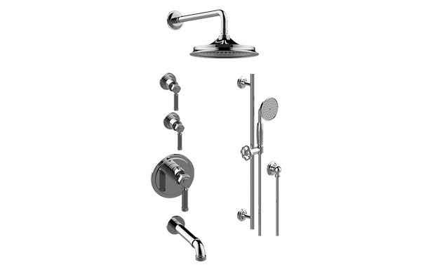 GRAFF GT3.N42ST-LM56E0 VINTAGE THERMOSTATIC SHOWER SYSTEM - TUB AND SHOWER WITH HANDSHOWER