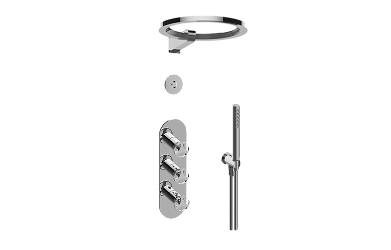 GRAFF GL3.029WT-C19E0 HARLEY THERMOSTATIC SET WITH AMETIS RING, HANDSHOWER AND DIVERTER VALVE (ROUGH AND TRIM)