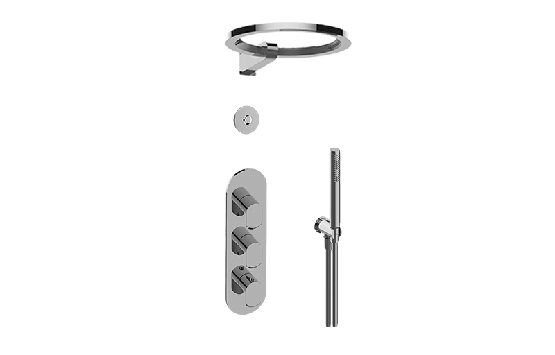 GRAFF GL3.029WT-LM45E0 PHASE THERMOSTATIC SET WITH AMETIS RING, HANDSHOWER AND DIVERTER VALVE (ROUGH AND TRIM)