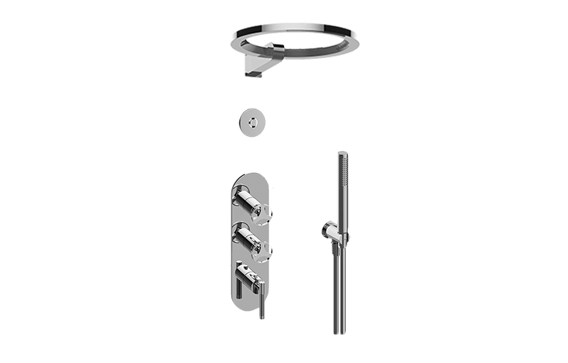 GRAFF GL3.029WT-LM57C19 HARLEY THERMOSTATIC SET WITH AMETIS RING, HANDSHOWER AND DIVERTER VALVE (ROUGH AND TRIM)