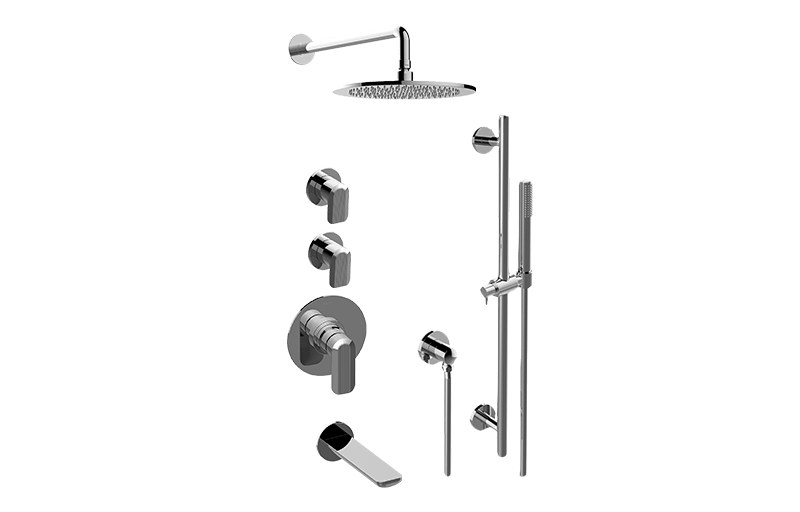 GRAFF GL3.H12ST-LM58E0 SENTO THERMOSTATIC SHOWER SYSTEM TUB AND SHOWER WITH HANDSHOWER (ROUGH AND TRIM)