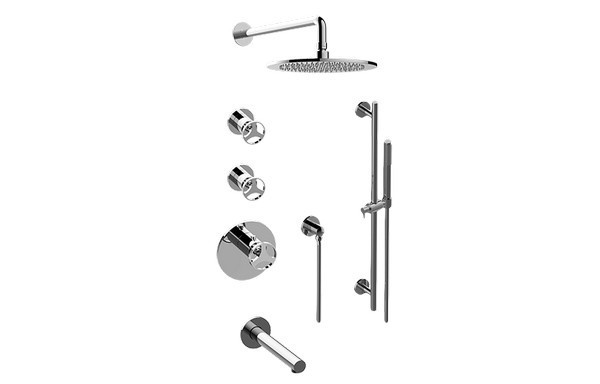 GRAFF GL3.J42ST-C19E0 HARLEY THERMOSTATIC SHOWER SYSTEM - TUB AND SHOWER WITH HANDSHOWER