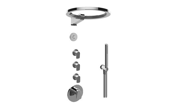 GRAFF GL4.029SC-LM59E0-T SENTO THERMOSTATIC SET WITH AMETIS RING AND HANDSHOWER (TRIM ONLY)