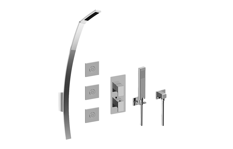 GRAFF GM2.128WG-LM31E0 SOLAR FULL THERMOSTATIC SHOWER SYSTEM WITH DIVERTER VALVE (ROUGH AND TRIM)