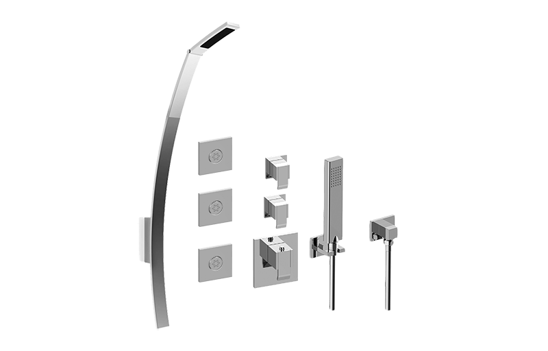 GRAFF GM3.128SH-LM38E0-T QUBIC FULL THERMOSTATIC SHOWER SYSTEM (TRIM ONLY)