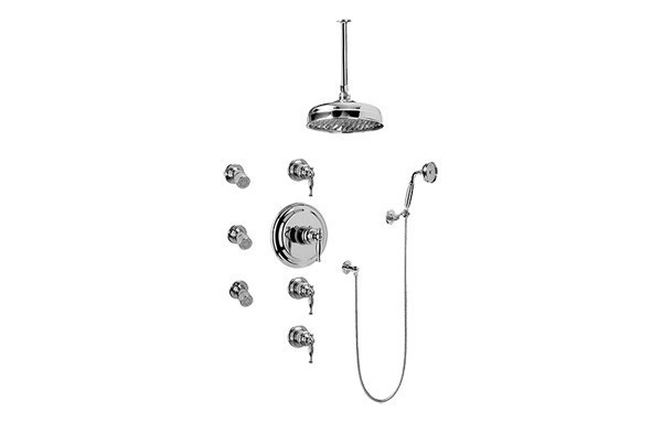 GRAFF GA1.221B-LM22S LAUREN THERMOSTATIC SET WITH BODY SPRAYS AND HANDSHOWER (ROUGH AND TRIM)
