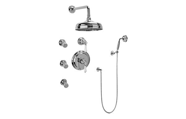 GRAFF GA5.222B-LC1S CANTERBURY FULL THERMOSTATIC SHOWER SYSTEM WITH TRANSFER VALVE (ROUGH AND TRIM)