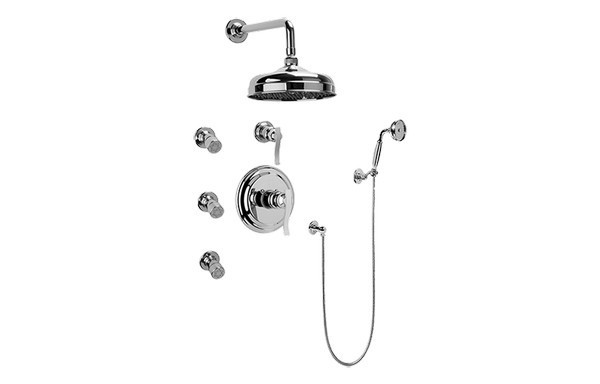 GRAFF GA5.222B-LM20S BALI FULL THERMOSTATIC SHOWER SYSTEM WITH TRANSFER VALVE (ROUGH AND TRIM)