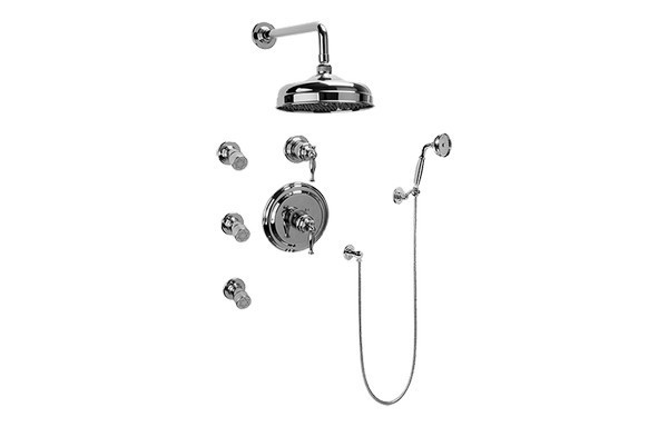 GRAFF GA5.222B-LM22S LAUREN FULL THERMOSTATIC SHOWER SYSTEM WITH TRANSFER VALVE (ROUGH AND TRIM)