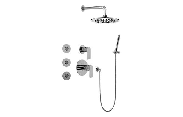 GRAFF GB5.122A-LM42S SENTO FULL THERMOSTATIC SHOWER SYSTEM WITH TRANSFER VALVE (ROUGH AND TRIM)