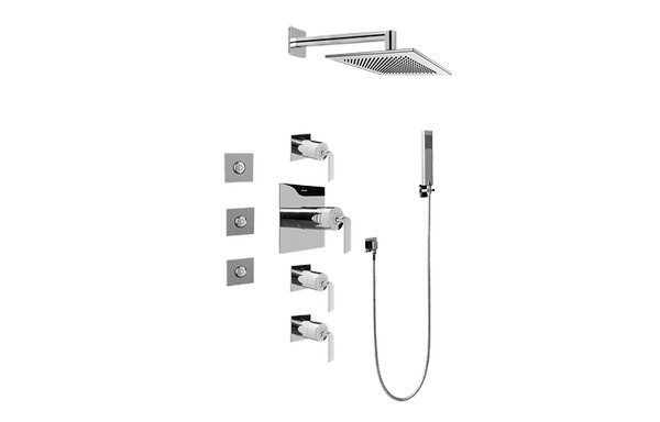 GRAFF GC1.122A-LM40S IMMERSION CONTEMPORARY SQUARE THERMOSTATIC SET WITH BODY SPRAYS AND HANDSHOWER (ROUGH AND TRIM)