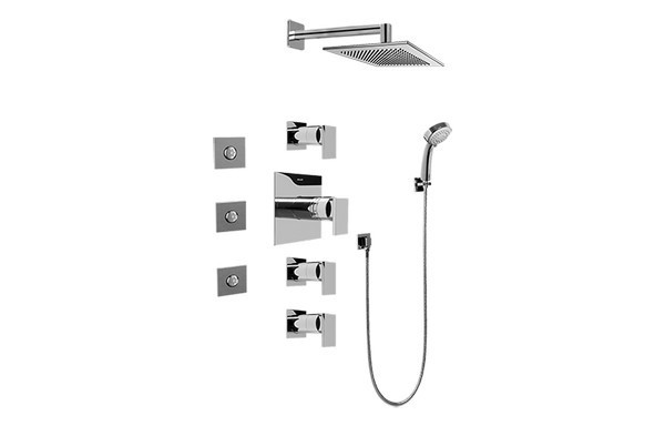 GRAFF GC1.132A-LM31S SOLAR CONTEMPORARY SQUARE THERMOSTATIC SET WITH BODY SPRAYS AND HANDSHOWER (ROUGH AND TRIM)