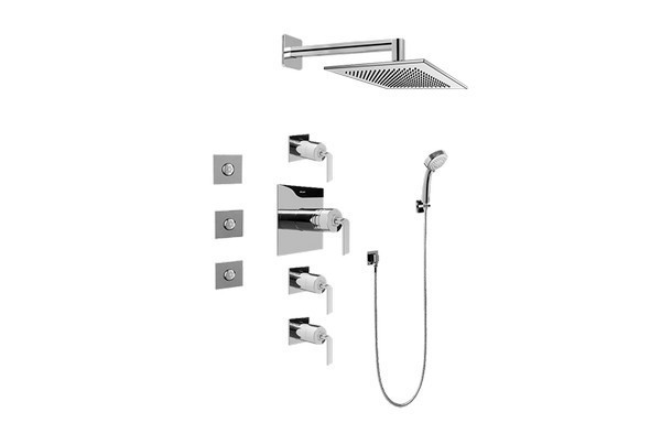 GRAFF GC1.132A-LM40S IMMERSION CONTEMPORARY SQUARE THERMOSTATIC SET WITH BODY SPRAYS AND HANDSHOWER (ROUGH AND TRIM)