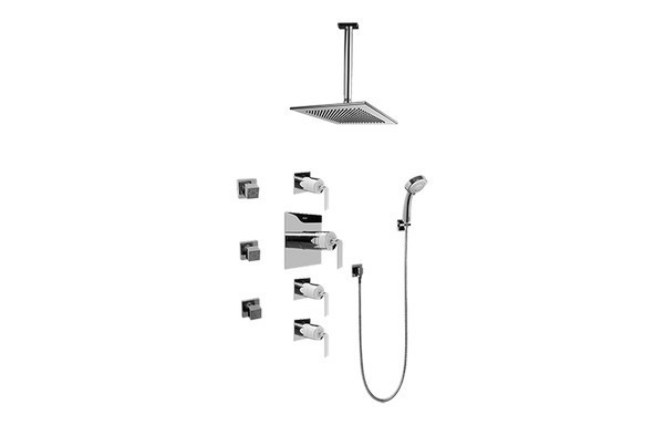 GRAFF GC1.231A-LM40S IMMERSION CONTEMPORARY SQUARE THERMOSTATIC SET WITH BODY SPRAYS AND HANDSHOWER (ROUGH AND TRIM)
