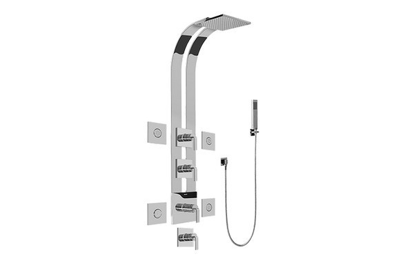 GRAFF GE1.120A-LM40S IMMERSION SQUARE THERMOSTATIC SKI SHOWER SET WITH BODY SPRAYS AND HANDSHOWERS (TRIM AND ROUGH)