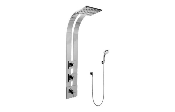 GRAFF GE2.030A-LM31S SOLAR SQUARE THERMOSTATIC SKI SHOWER SET WITH HANDSHOWERS (ROUGH AND TRIM)