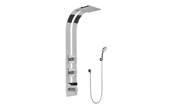 GRAFF GE2.030A-LM38S QUBIC SQUARE THERMOSTATIC SKI SHOWER SET WITH HANDSHOWERS (ROUGH AND TRIM)