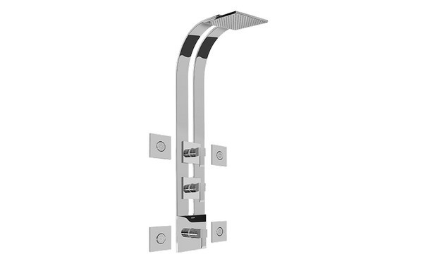 GRAFF GE3.100A-LM38S QUBIC SQUARE THERMOSTATIC SKI SHOWER SET WITH BODY SPRAYS (ROUGH AND TRIM)