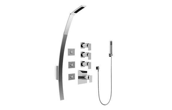 GRAFF GF1.120A-LM31S SOLAR THERMOSTATIC SHOWER SET WITH BODY SPRAYS AND HANDSHOWER (ROUGH AND TRIM)