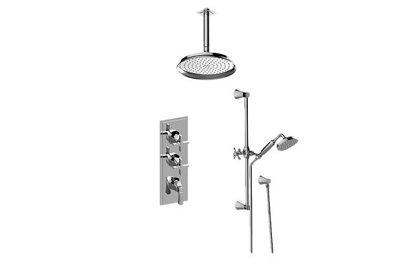 GRAFF GR3.011WB-1L2C FINEZZA DUE THERMOSTATIC SHOWER SYSTEM - SHOWER WITH HANDSHOWER