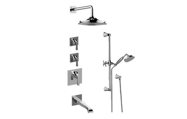 GRAFF GR3.M12ST-LM47E0 FINEZZA DUE THERMOSTATIC SHOWER SYSTEM - TUB AND SHOWER WITH HANDSHOWER