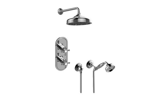 GRAFF GS2.022WD-C2E0 CANTERBURY THERMOSTATIC SHOWER SYSTEM - SHOWER WITH HANDSHOWER
