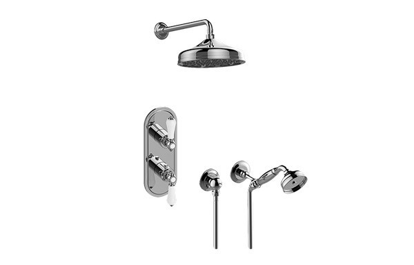 GRAFF GS2.022WD-LC1E0 CANTERBURY THERMOSTATIC SHOWER SYSTEM - SHOWER WITH HANDSHOWER
