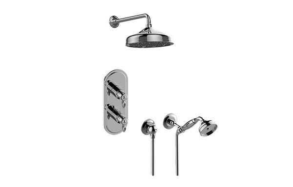 GRAFF GS2.022WD-LM14E0 TOPAZ THERMOSTATIC SHOWER SYSTEM - SHOWER WITH HANDSHOWER
