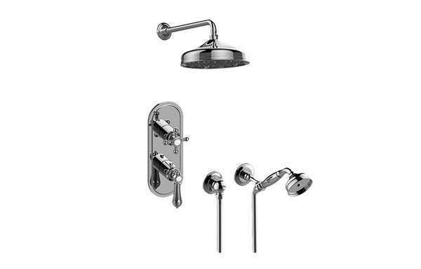 GRAFF GS2.022WD-LM34C2 CANTERBURY THERMOSTATIC SHOWER SYSTEM - SHOWER WITH HANDSHOWER