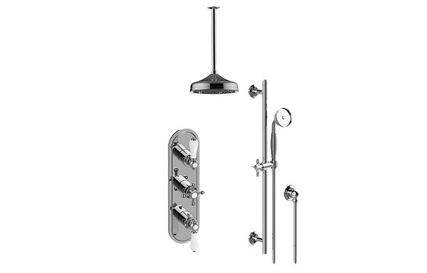 GRAFF GS3.011WB-ALC1C2 CANTERBURY THERMOSTATIC SHOWER SYSTEM - SHOWER WITH HANDSHOWER