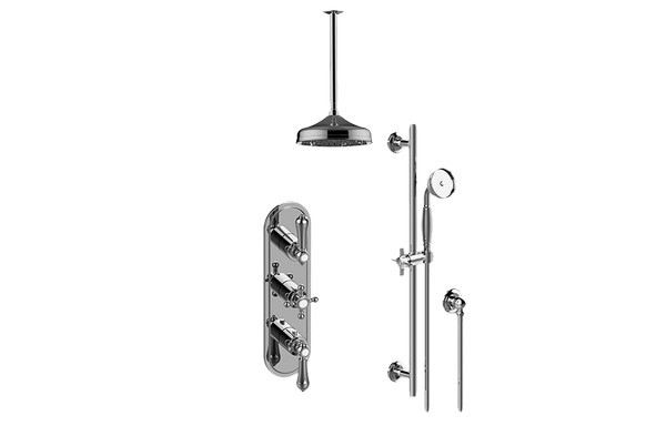 GRAFF GS3.011WB-ALM34C2 CANTERBURY THERMOSTATIC SHOWER SYSTEM - SHOWER WITH HANDSHOWER
