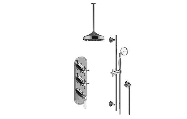 GRAFF GS3.011WB-LC1C2 CANTERBURY THERMOSTATIC SHOWER SYSTEM - SHOWER WITH HANDSHOWER
