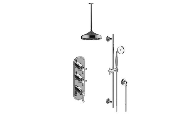 GRAFF GS3.011WB-LM15C2 CANTERBURY THERMOSTATIC SHOWER SYSTEM - SHOWER WITH HANDSHOWER