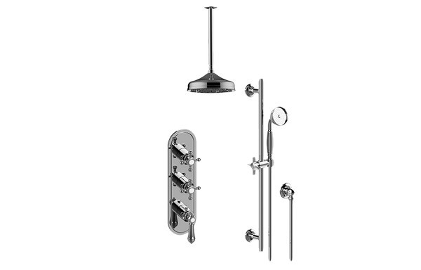 GRAFF GS3.011WB-LM34C2 CANTERBURY THERMOSTATIC SHOWER SYSTEM - SHOWER WITH HANDSHOWER