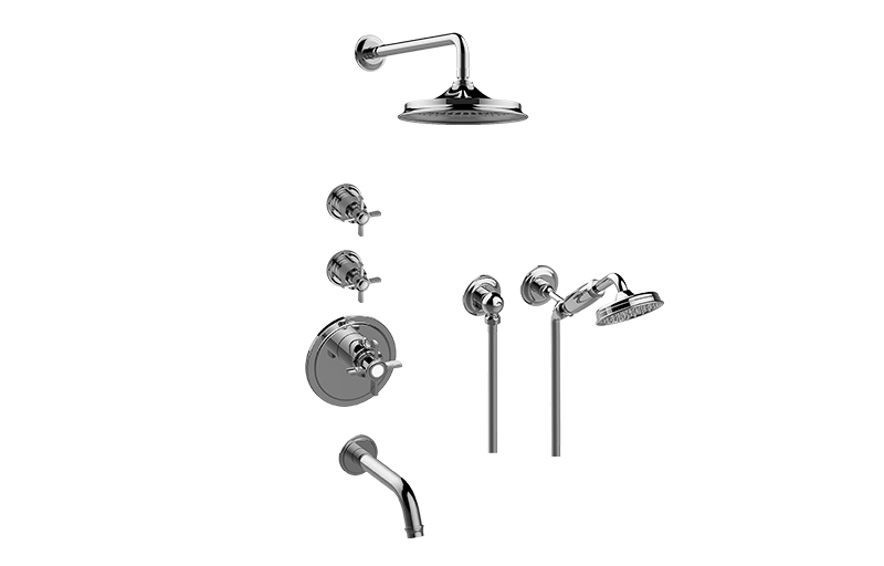 GRAFF GT3.K22SH-C16E0 CAMDEN THERMOSTATIC SHOWER SYSTEM - TUB AND SHOWER WITH HANDSHOWER (ROUGH AND TRIM)