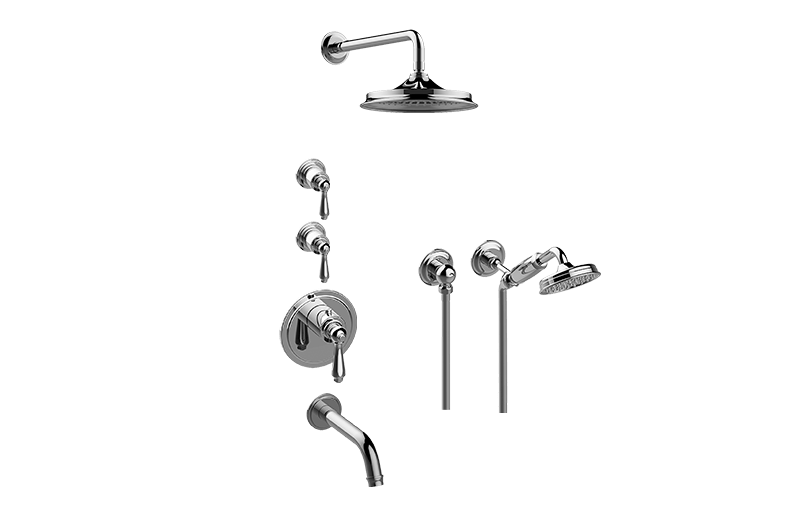 GRAFF GT3.K22SH-LM48E0 CAMDEN THERMOSTATIC SHOWER SYSTEM - TUB AND SHOWER WITH HANDSHOWER (ROUGH AND TRIM)