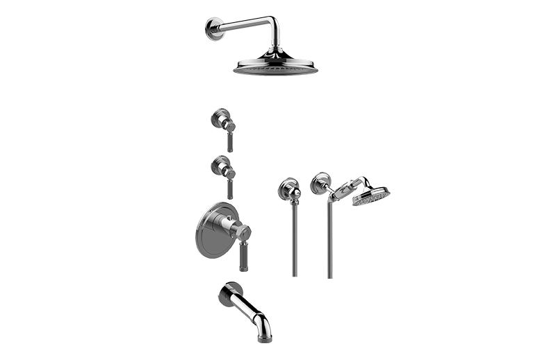 GRAFF GT3.N22SH-LM56E0 VINTAGE THERMOSTATIC SHOWER SYSTEM - TUB AND SHOWER WITH HANDSHOWER (ROUGH AND TRIM)