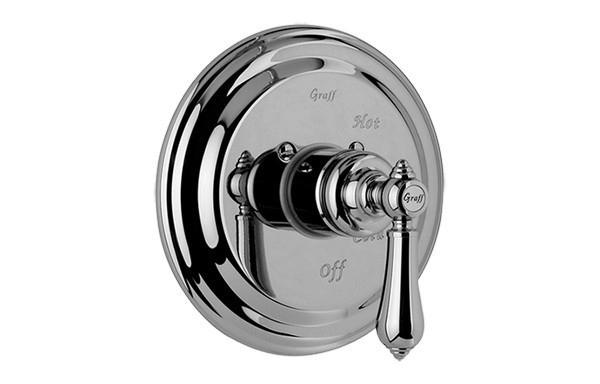 White Jaclo A494-TRIM-WH Traditional Oval Pressure Balance Valve with Traditional Lever Handle 