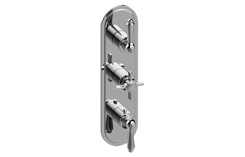GRAFF G-8087-ALM48C16-T CAMDEN 3-HOLE TRIM PLATE WITH ONE CROSS AND TWO LEVER HANDLES
