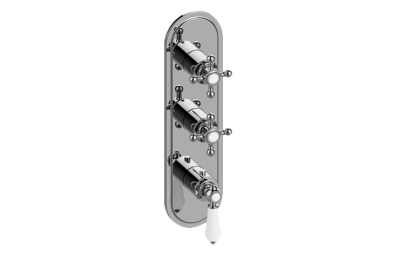 GRAFF G-8087-LC1C2-T CANTERBURY VALVE TRIM WITH ONE LEVER AND TWO CROSS HANDLES