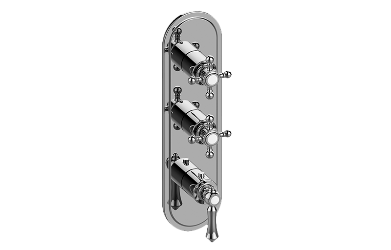 GRAFF G-8087-LM15C2-T CANTERBURY VALVE TRIM WITH ONE LEVER AND TWO CROSS HANDLES