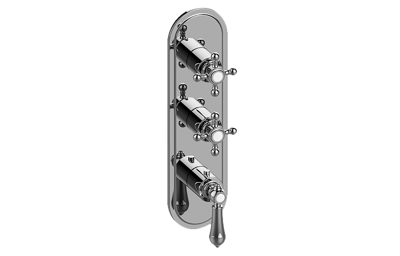 GRAFF G-8087-LM34C2-T CANTERBURY VALVE TRIM WITH ONE LEVER AND TWO CROSS HANDLES