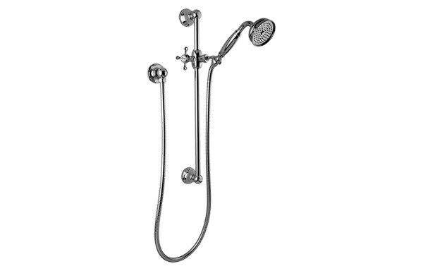 GRAFF G-8600-C2S CANTERBURY 22 INCH TRADITIONAL WALL-MOUNTED SLIDE BAR WITH HANDSHOWER