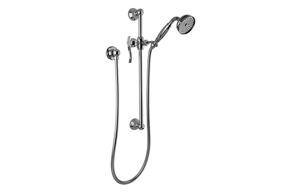 GRAFF G-8600-LM20S BALI 22 INCH TRADITIONAL WALL-MOUNTED SLIDE BAR WITH HANDSHOWER