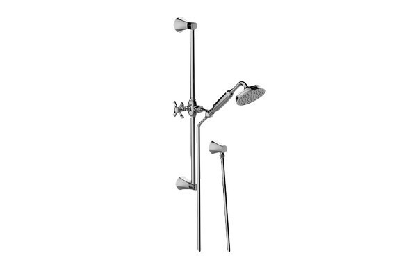GRAFF G-8656 FINEZZA DUE 22 INCH WALL-MOUNTED SLIDE BAR WITH HANDSHOWER