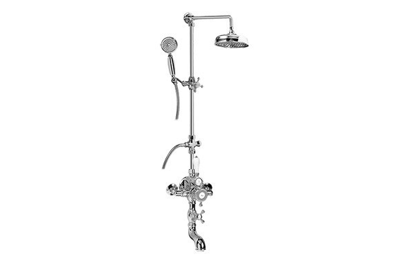 GRAFF CD4.12-C2S CANTERBURY EXPOSED THERMOSTATIC TUB AND SHOWER SYSTEM WITH METAL HANDSHOWER HANDLE